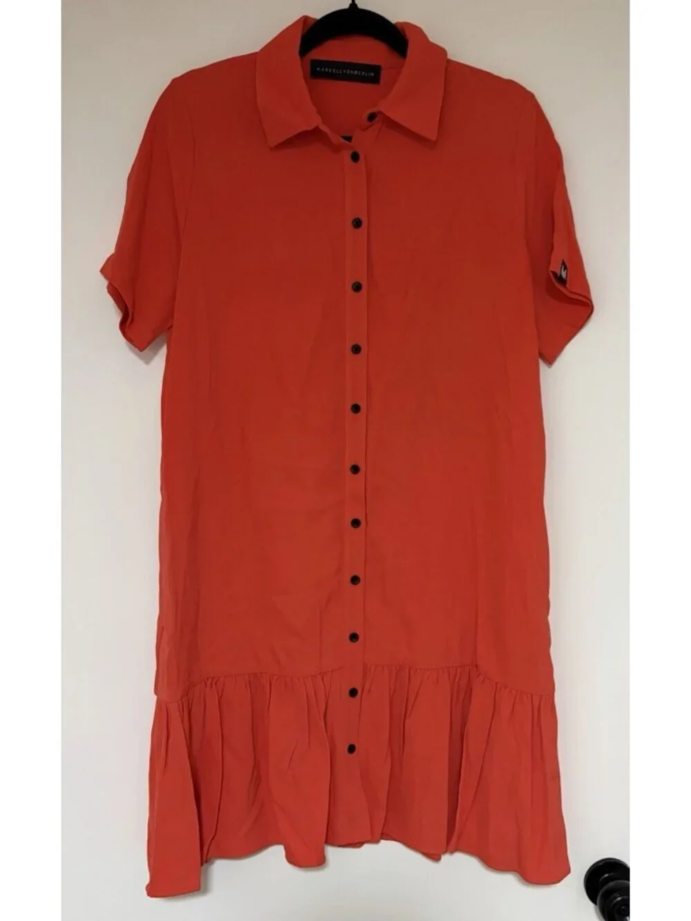 Marcell Von Berlin Women’s Orange Mini Button Front Dress Size 6 NWT